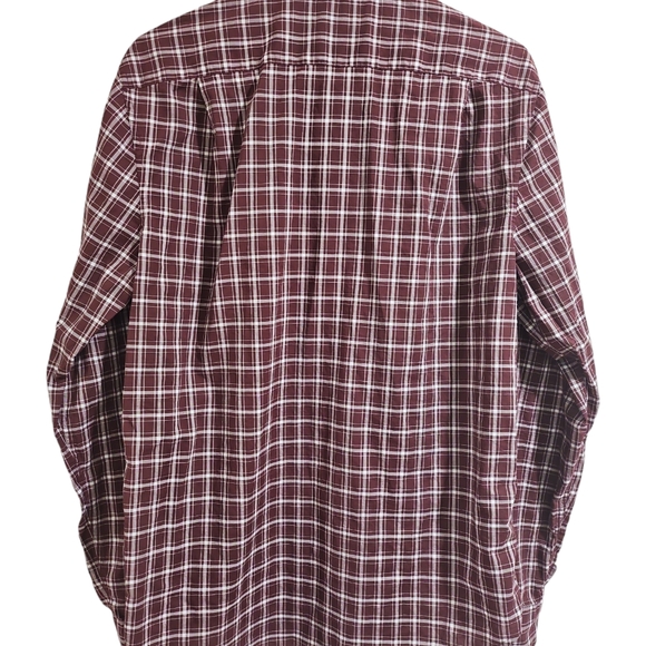 Vince. Men's Classic Fit Plaid Button Down Shirt Size Med Maroon White Pockets‎ - Picture 3 of 13